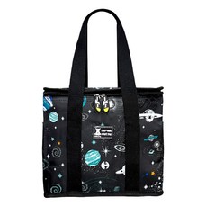 Adam dog 阿丹狗 加厚花漾鋁箔牛津布保冷包, 黑色星球, 1個