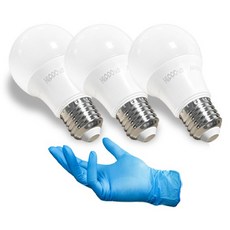 Hippo KS認證 浴室 澡堂 游泳池 戶外可用 SIMPLE 18W E26 LED燈泡 3入 + 丁腈手套組, 1套, 晝光色