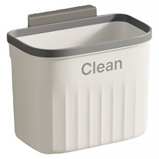 JHOME 翻蓋懸掛式廚房浴室帶蓋垃圾桶 8.5L, 白色