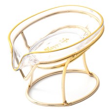 小麥購物 輕奢風瀝水肥皂金色支架 L2087, 透白色, 1個