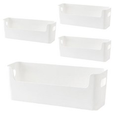 hillo 이지 주방 앞트임 롱하프 트레이, 화이트, 4개