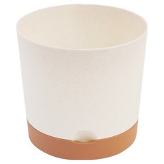 TRENY 簡約雙色花盆 16.5 x 16cm, 1個, 麥芯白
