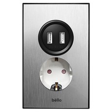 Winners Velosilver USB電源供應器 2孔+插座 1孔 3A, 1個