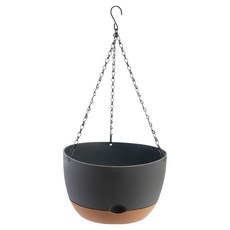 TRENY 簡約雙色吊盆花盆 深灰 29 x 16.5cm, 1個, 深灰色