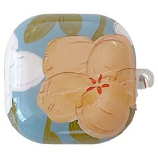 精美Buds保護殼 三星Buds FE / Buds2 / Pro / BudsPro / Live, 黃色花朵 1, 1個, 單一商品