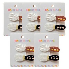 Fashion Flow 超值迷你湯匙叉子造型壓克力髮夾 2款 x 5件組