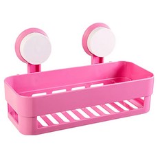 小麥購物 強力吸盤黏貼浴室收納架 L1111, 1個, 粉色