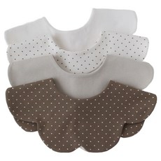 BUNNIE BLOSSOM 嬰幼兒用兔子滾邊圍兜4件組, 1套, 圓點