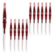 DONG-A Q Stick 0.3mm 原子筆, 紅色, 12個