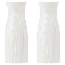 Signpost 設計款室內裝飾品 木紋花瓶 2入, 白色