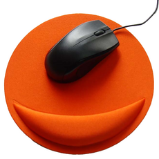 Nexcache 可愛漂亮圓形滑鼠墊 21 x 21 x 0.4 cm, 1個, 橘色