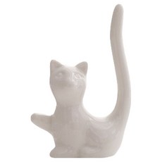 CASHCOO 可愛精緻室內裝飾品 坐姿貓咪, 白色