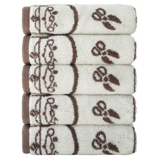 CLAUMAN 麵包理髮師 莫代爾紗染卡通飯店毛巾 180g 40支精梳棉, 01 麵包棕, 5個