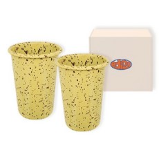 eding Milky Way 琺瑯長隨行杯 450ml 2入 + 包裝盒套組, 1套, 撒哈拉棕