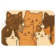 怪獸居家生活 瑪思特 北歐動物系列 軟式珪藻土吸水地墊, 喵星小隊