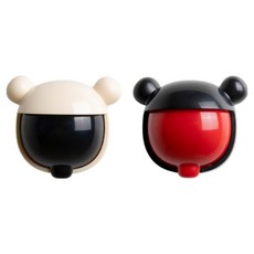 可愛惡魔牙刷架 壁掛式 2入組, 1套, 紅色, 黑色