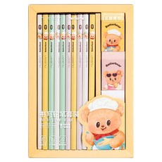 Deli 奶油熊 可愛禮物包裝 文具用品 鉛筆 + 橡皮擦 文具組, 黃色, 1套