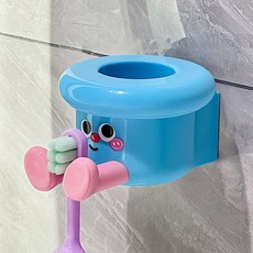 可愛帶腳卡通人物牙刷架, 1個, 藍色