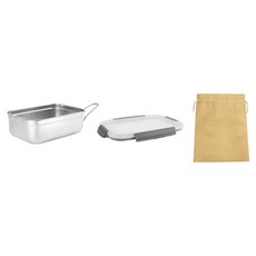 4BNK 스텐 304 IH 손잡이형 캠핑 보급형 반합 + 파우치 세트, 실버(반합), 1세트
