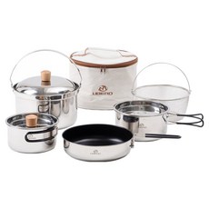 LIBERO Wombet 不鏽鋼鍋具 7~8人份套組, 銀色, 1套