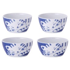 Airindo 貓咪系列 飯碗 大碗 圓形碗 小 2入 + 圓形碗 中 2入 2人份套組, 圓形碗 小 2p + 圓形碗 中 2p, 條紋, 1套