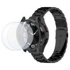 KANTAM Galaxy Watch 7 6 5 4 相容經典金屬錶帶組, 黑色, 1套