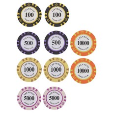 Hooni Gamble 拉斯維加斯散裝撲克籌碼 100片 A套組, 1套, 混合色