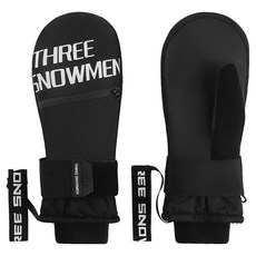 TRVL THREE Snowman 2 防寒防水滑雪單板連指手套, 1個, 黑色