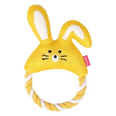 패리스독 강아지 장난감 래빗 매쉬 로프 토이, 옐로우, 1개