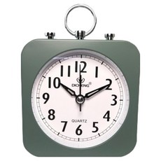 DICHENG DenVillier 秒針靜音鬧鐘 10 x 4.5 x 10 cm, 綠色