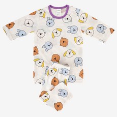 Dailylike 兒童柔軟竹纖維網眼七分家居服上下套裝