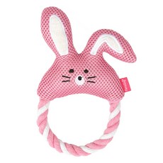 패리스독 강아지 장난감 래빗 매쉬 로프 토이, 핑크, 1개