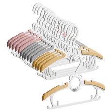 acacia home 4段長度調節萬用防滑嬰兒衣架 3種 x 5p組, 1套, 黃色, 灰色, 粉紅色