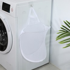 피앤케이 걸이형 메쉬 세탁 빨래 바구니, 화이트