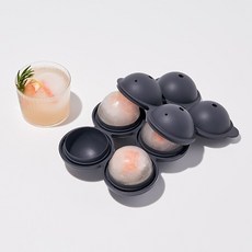 W&P 圓形製冰盒 4格, 1個, 炭灰色