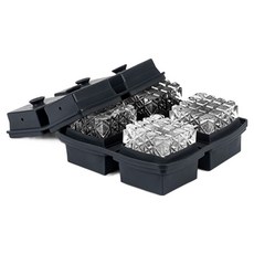 W&P 雞尾酒水晶製冰盒 4格, 1個, 炭灰色