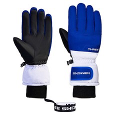 TRVL 男女通用三指防寒防水手套, 1個, 藍色