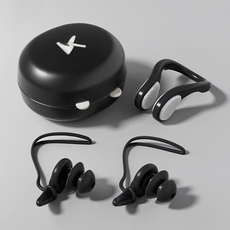 Kelbon 游泳防水矽膠耳塞鼻夾組, 1套, 黑色(鼻夾, 耳塞)