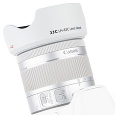 JJC 캐논 RF-S 14-30 24-50 EF-S 18-55 렌즈 후드 원형, LH-63C(WHITE), 1개