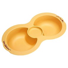 The MOTHER'S CORN 雙球造型 PLA餐盤, 黃色, 單品, 1個