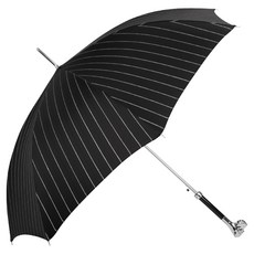 PASOTTI 男士奢華條紋銀色拉布拉多自動傘 MX011W27