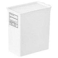 小麥購物 收納盒 附標籤蓋 窄款, 1層, 白色