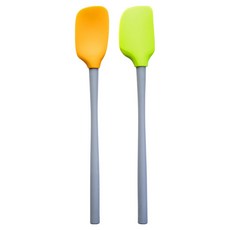 ibili Sweet 迷你矽膠刮刀 23cm 2支, 橘色 + 綠色, 1組
