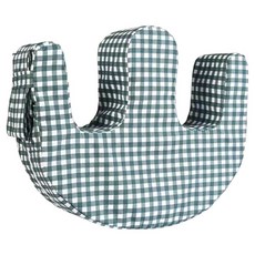 Rosithera 老人四季棉質旋轉輔助靠墊 綠色格紋 40 x 45 x 13 cm + 綁帶組, 1套