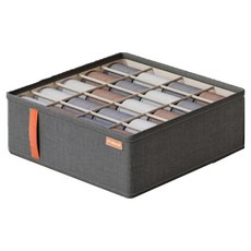 小麥購物 內褲襪子20格分隔收納盒 L2267, 1個, 灰黑色