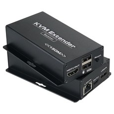 컴스 HDMI KVM 리피터 150m 2K FHD 키보드 마우스 연결 세트, 1세트