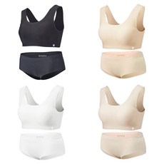 Golden Rabbit無痕U型學生內衣4件+三角內褲4件組