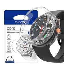 araree Galaxy Watch透明PC保護殼+9H高強度滿版強化玻璃螢幕保護貼 2入組, 1個, 透明