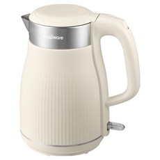 Corelle Brands 康寧餐具 Snapware 優雅曲線316不鏽鋼雙層防燙電熱水壺 米白色 1.8L, SN-EKC1800CW