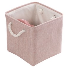 日常亮點 舒適繩編布藝收納籃 生活收納箱, 1個, 粉彩粉紅色